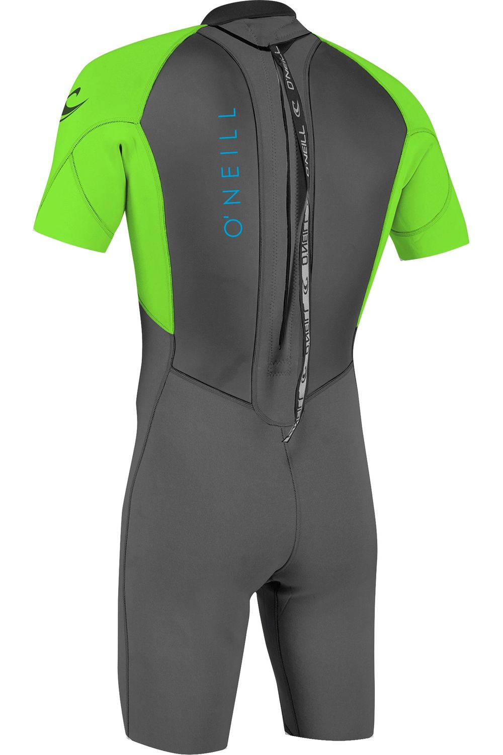 O'Neill Reactor 2 2mm Back Zip Short Sleeve Spring Graph Dayglo