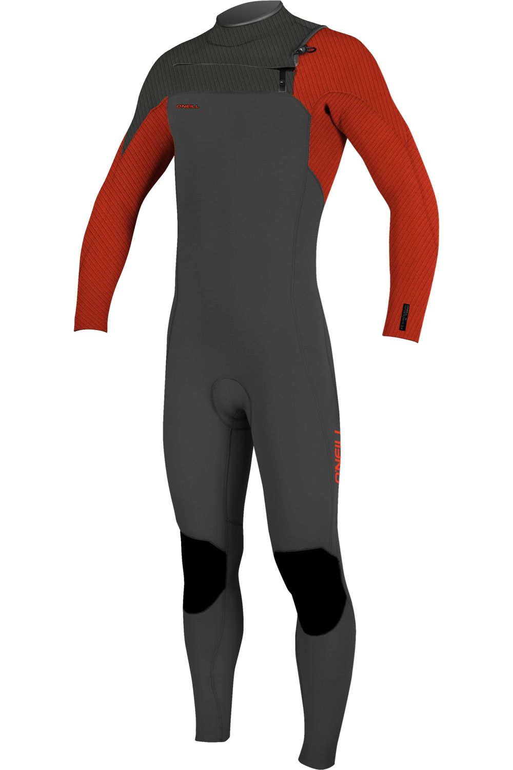 Image of O'Neill Hyperfreak Youth Wetsuit 4/3+ Chest Zip Raven Red from the front
