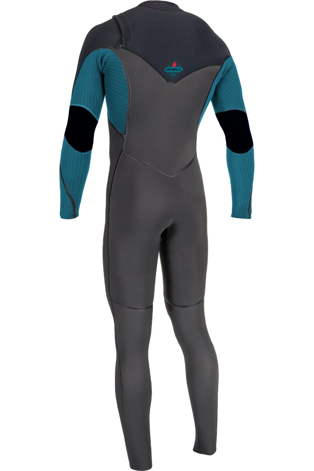 O'Neill Hyperfreak Fire Youth 5/4+ Chest Zip Wetsuit Midnight Black Baliblue