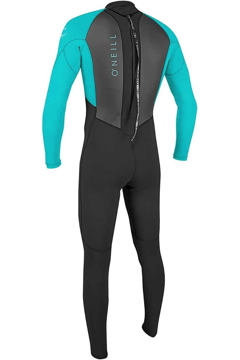 O'Neill Reactor 2 Youth 3/2 Wetsuit With Back Zip In Black & Aqua