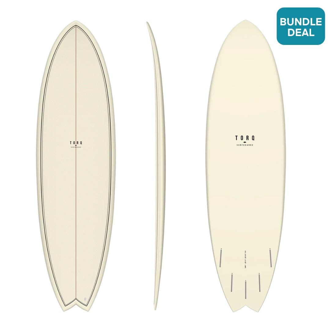 Torq TET ModFish Cream Fibre Pattern Surfboard